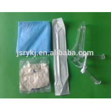 disposable Gynecological kits vaginal speculum latex glove cervical scraper nonwoven napkin paper slide glass